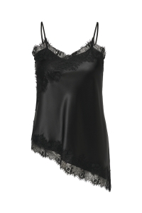 Carmakoma CARINDONA STRAP SATIN LACE TOP WVN black