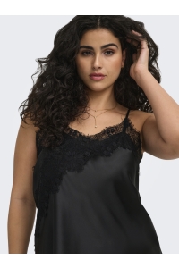 Carmakoma CARINDONA STRAP SATIN LACE TOP WVN black