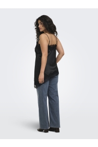 Carmakoma CARINDONA STRAP SATIN LACE TOP WVN black
