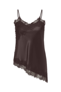 Carmakoma CARINDONA STRAP SATIN LACE TOP WVN coffee bean