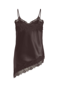 Carmakoma CARINDONA STRAP SATIN LACE TOP WVN coffee bean