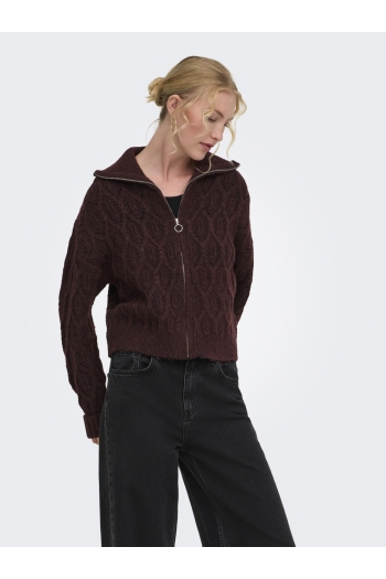 ONLY ONLFREJA LS CABLE ZIP HIGHNECK KNT Dames