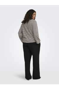 Carmakoma CARFREJA STRIPE L/S WIDE SLEEVE JRS coffee bean/cloud dancer (mel)+d