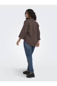 Carmakoma CARSAJA KERI 3/4 SHIRT WVN NOOS coffee bean