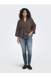 Carmakoma CARSAJA KERI 3/4 SHIRT WVN NOOS coffee bean