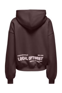 ONLY ONLOFELIA L/S HOOD UB SWT decadent chocolate/local + optim