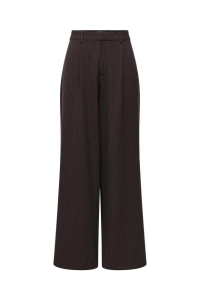 ONLY ONLZINA MW WIDE PINSTRIPE PANT TLR mole/light gray pinstripe