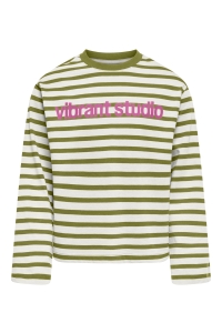 ONLY KOGLIDA L/S STRIPE TOP JRS GRL cloud dancer/cardemom seed print