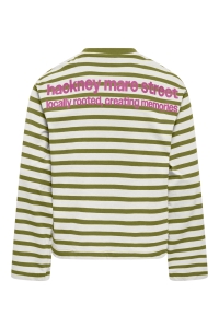 ONLY KOGLIDA L/S STRIPE TOP JRS GRL cloud dancer/cardemom seed print