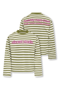 ONLY KOGLIDA L/S STRIPE TOP JRS GRL cloud dancer/cardemom seed print