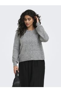 Carmakoma CARROSE L/S CARDIGAN KNT. medium grey melange