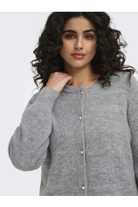 Carmakoma CARROSE L/S CARDIGAN KNT. medium grey melange