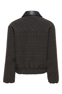ONLY ONLMIKA CHECK BOMBER JACKET OTW black coffee/check