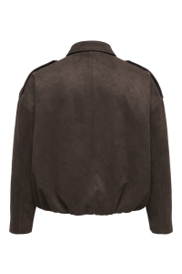 Carmakoma CARMOON-STINA L/S FAUX SUEDE BOMBER: chocolate torte