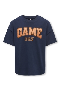 ONLY KOGRIKKA S/S SATIN PRINT TOP BOX CS: navy blazer/game (oriole)