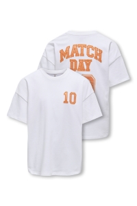 ONLY KOGRIKKA S/S SATIN PRINT TOP BOX CS: bright white/match day (oriole)