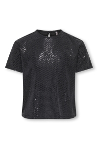 ONLY KOGDAZZLING SS TOP JRS black/silver lurex/black sequins