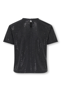 ONLY KOGDAZZLING SS TOP JRS black/silver lurex/black sequins