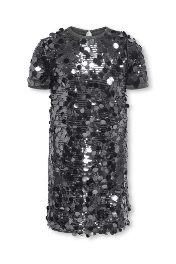 ONLY meisjes vest asphalt/asphalt sequins KOGJADEL SS SEQUINS DRESS WVN