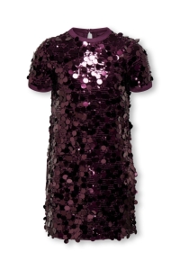 ONLY KOGJADEL SS SEQUINS DRESS WVN winetasting/winetasting sequins