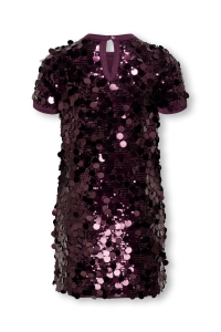 ONLY KOGJADEL SS SEQUINS DRESS WVN winetasting/winetasting sequins
