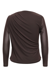 Carmakoma -CARSARA L/S MESH TOP JRS chocolate torte