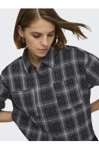 ONLY ONLILSTON LS GLITTER DETAIL SHIRT W: black/w. embellishment