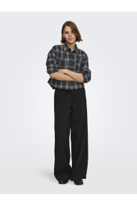 ONLY ONLILSTON LS GLITTER DETAIL SHIRT W: black/w. embellishment