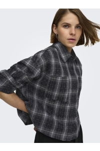 ONLY ONLILSTON LS GLITTER DETAIL SHIRT W: black/w. embellishment