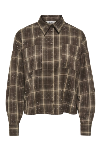 ONLY dames blouses black coffee/w. embellishment ONLILSTON LS GLITTER DETAIL SHIRT W: