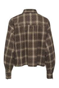 ONLY ONLILSTON LS GLITTER DETAIL SHIRT W: black coffee/w. embellishment