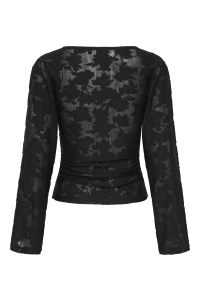 ONLY ONLNADIA L/S RUCHING TOP JRS black