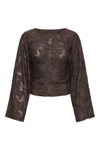 ONLY ONLNADIA L/S RUCHING TOP JRS coffee bean