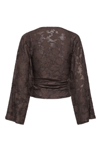 ONLY ONLNADIA L/S RUCHING TOP JRS coffee bean