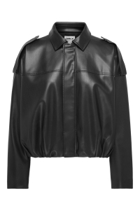 ONLY ONLMOON-NELI L/S FAUX LEATHER BOMBE: black