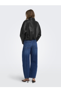 ONLY ONLMOON-NELI L/S FAUX LEATHER BOMBE: black