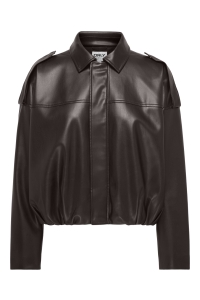 ONLY ONLMOON-NELI L/S FAUX LEATHER BOMBE: chocolate torte