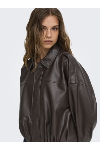 ONLY ONLMOON-NELI L/S FAUX LEATHER BOMBE: chocolate torte