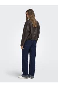 ONLY ONLMOON-NELI L/S FAUX LEATHER BOMBE: chocolate torte