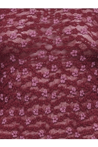 ONLY ONLLOLLIE L/S LACE TOP CS JRS rumba red/pale lilac flower