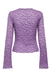 ONLY ONLLOLLIE L/S LACE TOP CS JRS pansy/pale violet flower
