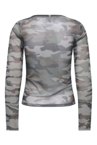 ONLY ONLNOX BOATNECK BELL L/S TOP JRS taupe gray/camou calm