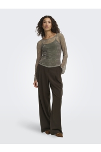 ONLY ONLNOX BOATNECK BELL L/S TOP JRS walnut/camouflage (ann)