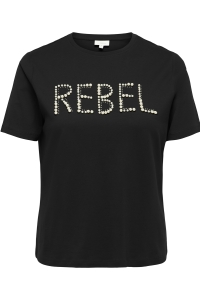 Carmakoma CARJOLLY S/S O-NECK JEANS TEE JRS black/rebel