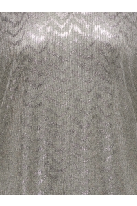 Carmakoma CARMIRINDA S/S V-NECK TOP JRS walnut/metallic zig zag