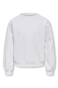 ONLY KOGOLIVIA LS O-NECK GLITTER SWT light grey melange/silver glitte