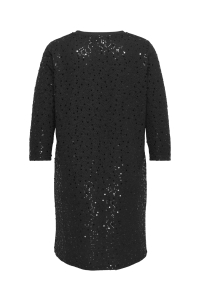 Carmakoma CARWHAM 3/4 V-NECK SEQ MIDI DRESS J: black/black sequins