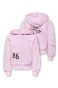ONLY KOGDITTE LS ZIP HOOD OVZ SWT pink lady/club