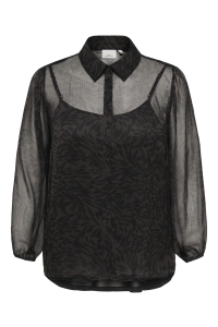 Carmakoma CARSTAR PENINNA L/S SHIRT AOP BF chocolate plum/shadow leaves