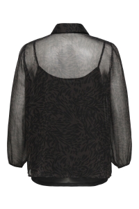 Carmakoma CARSTAR PENINNA L/S SHIRT AOP BF chocolate plum/shadow leaves